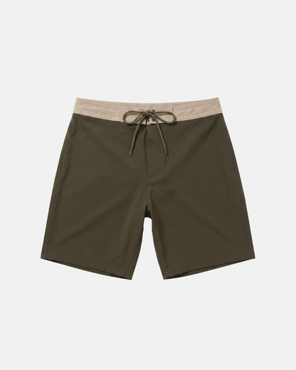 Army Green Oval patch Boardshorts